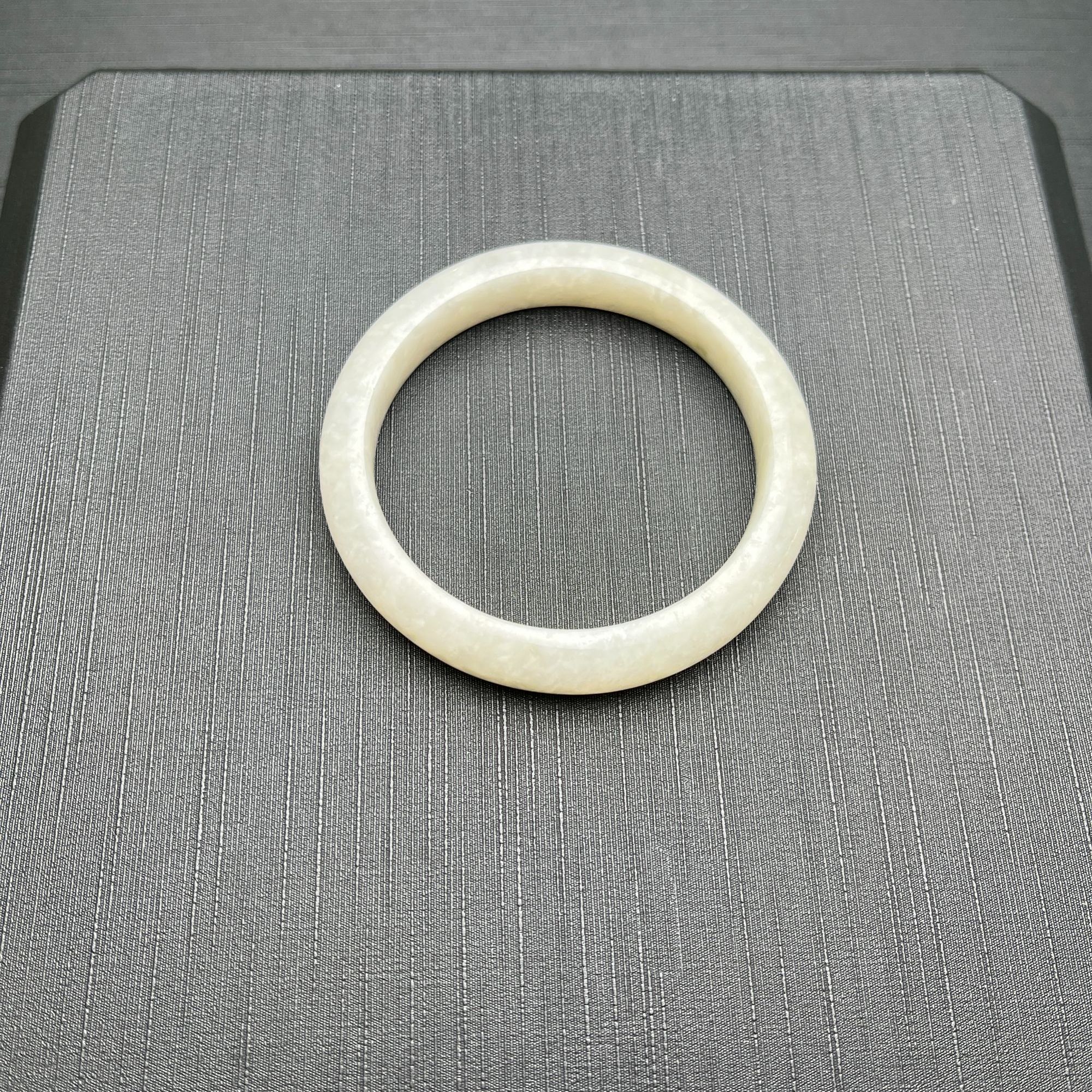 缅甸翡翠A货糯种平安镯58圈口