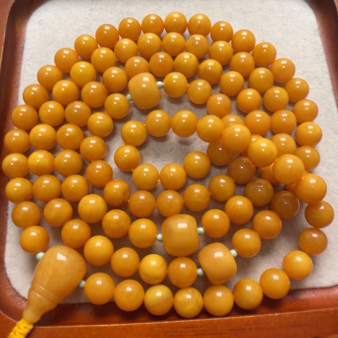 蜜蜡未镶嵌项链108