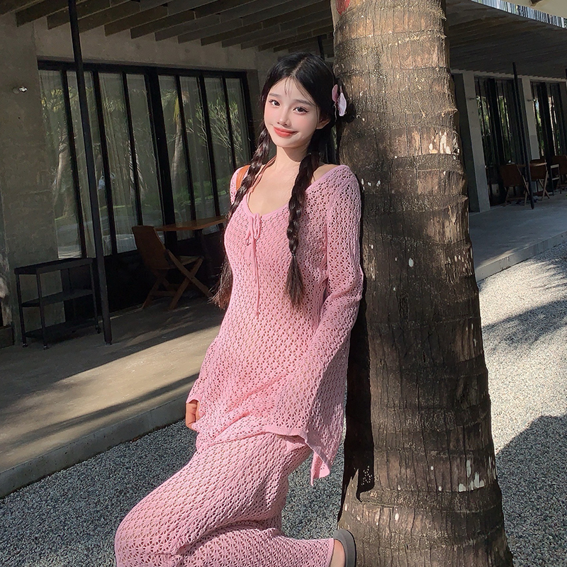 【蜜桃粉】2025新款粉色性感蕾丝修身度假温泉显白显瘦沙滩比基尼