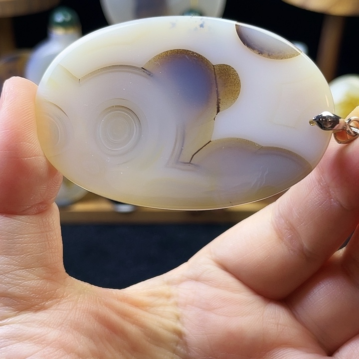 玛瑙/玉髓未镶嵌吊坠