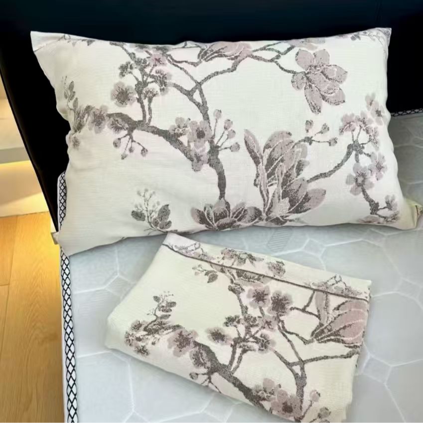 【满庭芳华】汉麻流苏枕巾一对两只-50*80cm