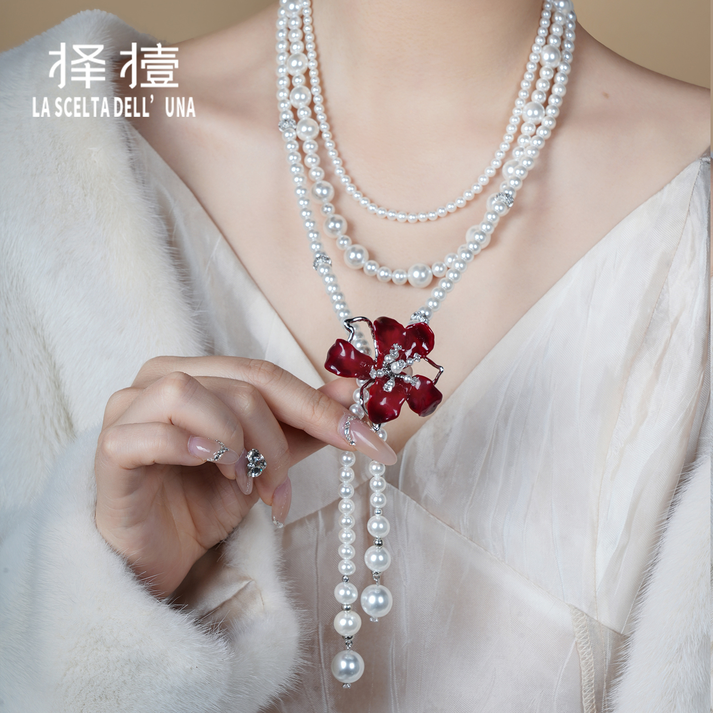 La scelta dell'una/择撎 非金属树脂项链 紫荆花项链