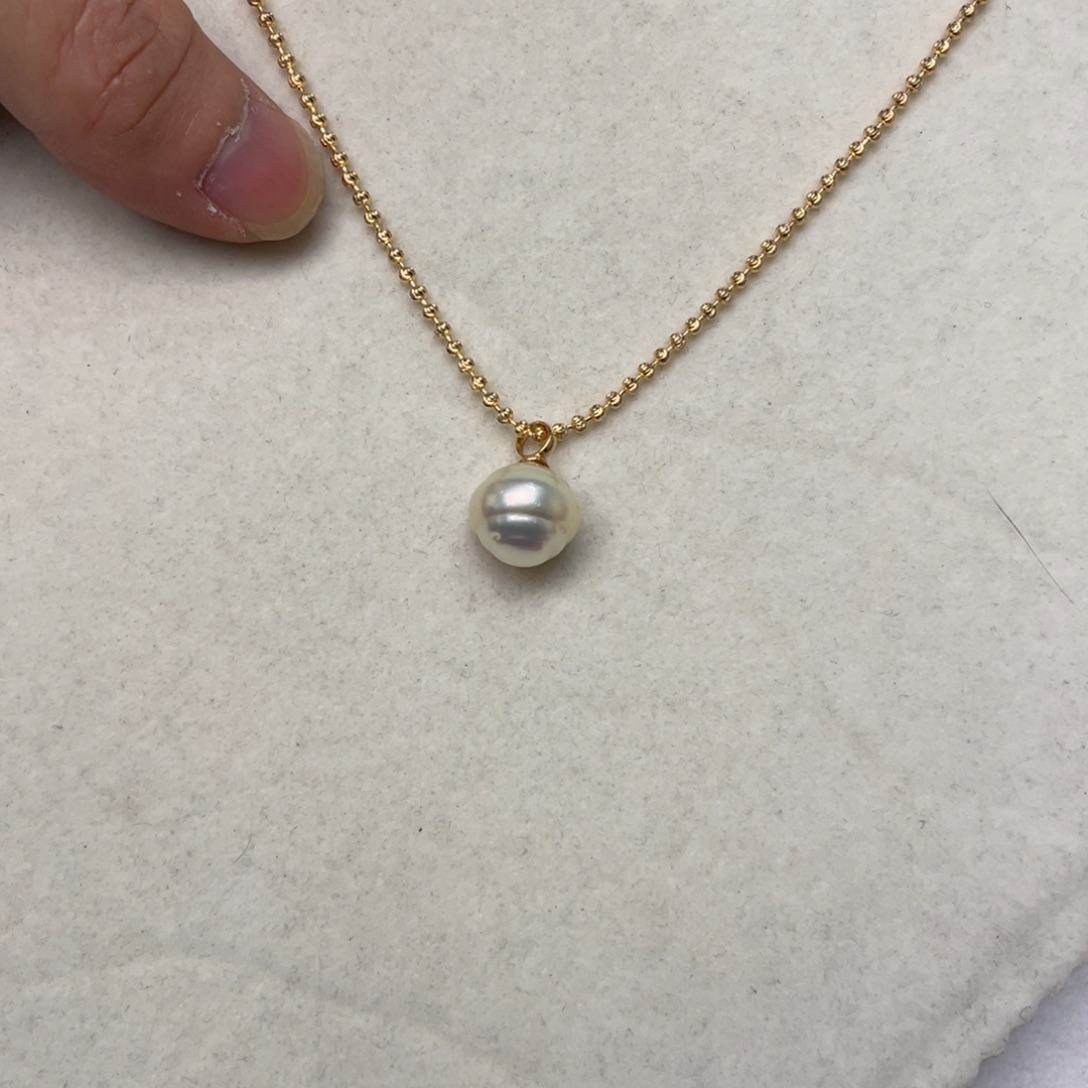 银S925镶嵌项链海水珍珠