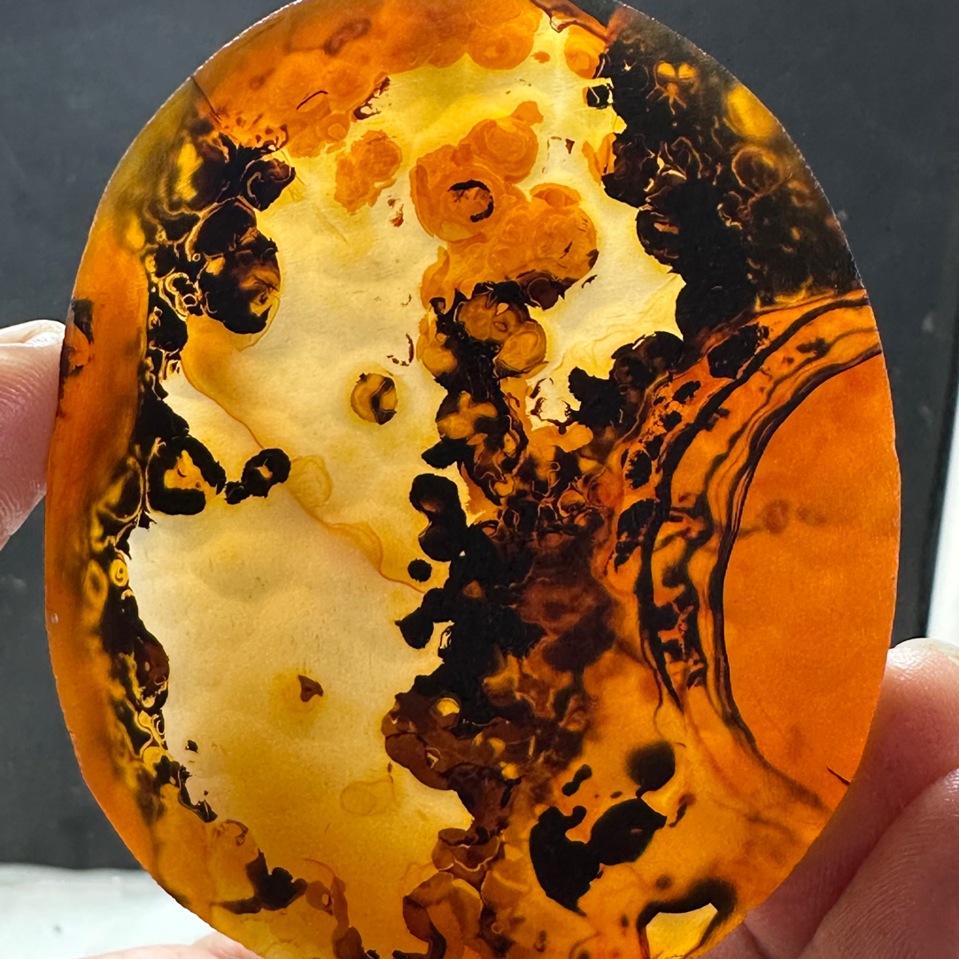 巴西海洋玉髓玛瑙草花象形纯天然吊坠风景男女水滴挂件山水意境画