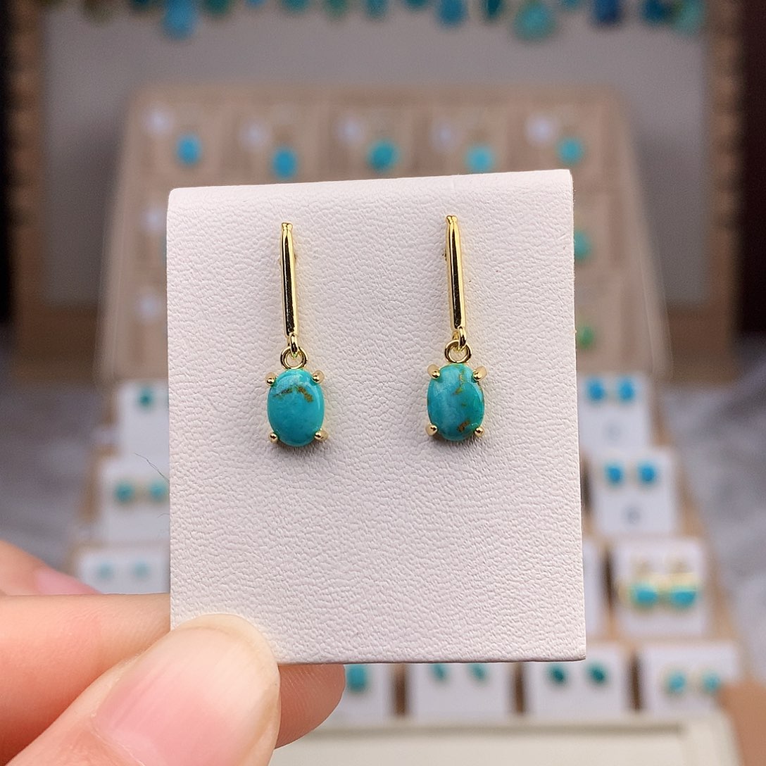 绿松石戒指银S925镶嵌