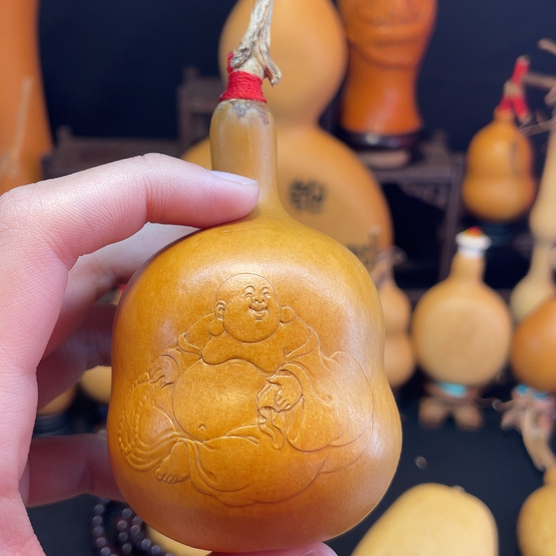 何***呐弥勒佛押花葫芦葫芦