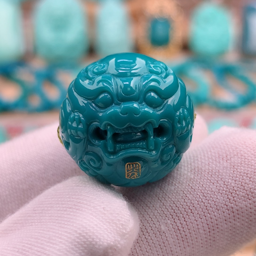 绿松石珠宝奇石未镶嵌20.2mm