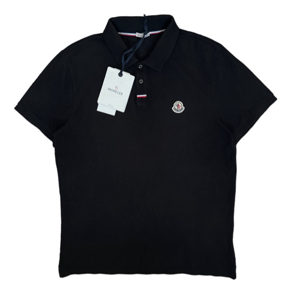 未使用 MONCLER 黑色刺绣logo短袖polo衫XL码