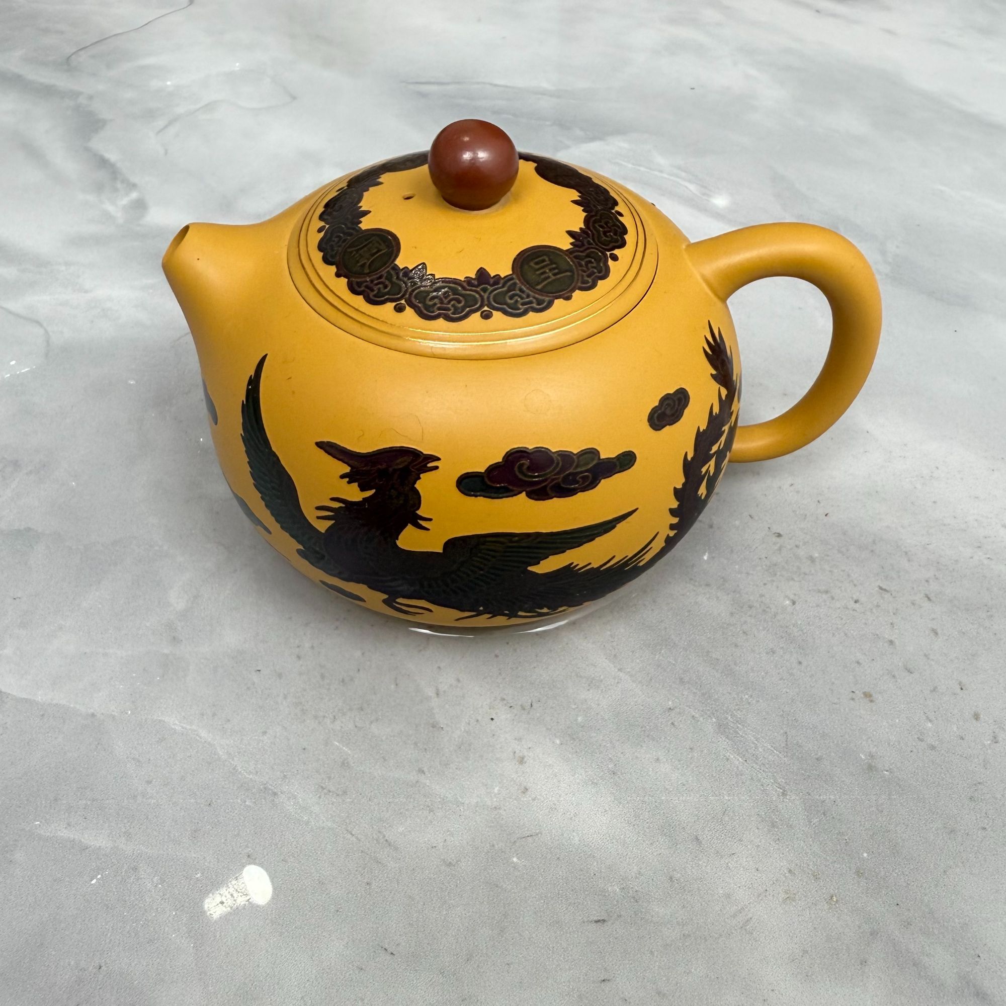 正宗黄段泥短嘴西施金丝走线工艺茶具C2