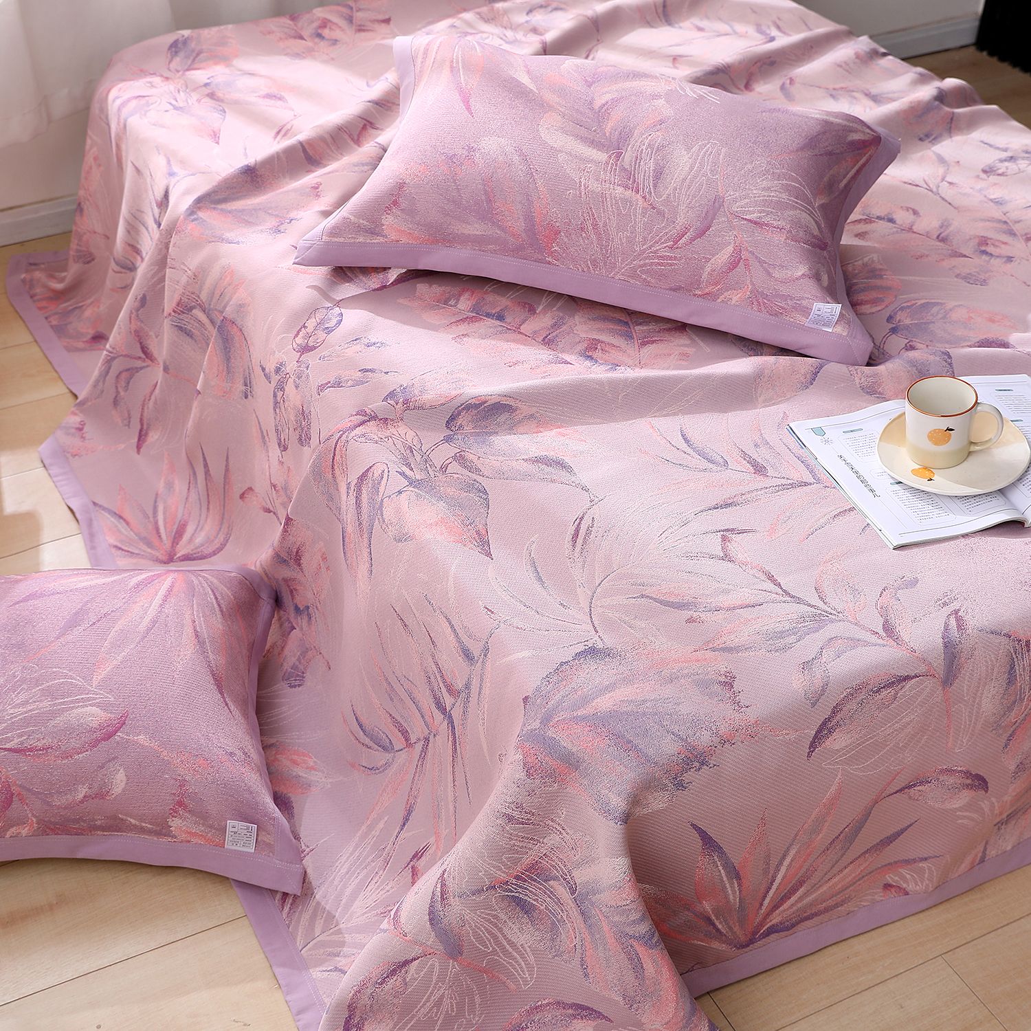 【原装正品 黛安芬】高奢蚕丝蛋白舒柔盖毯-240cm*250cm风染花紫色