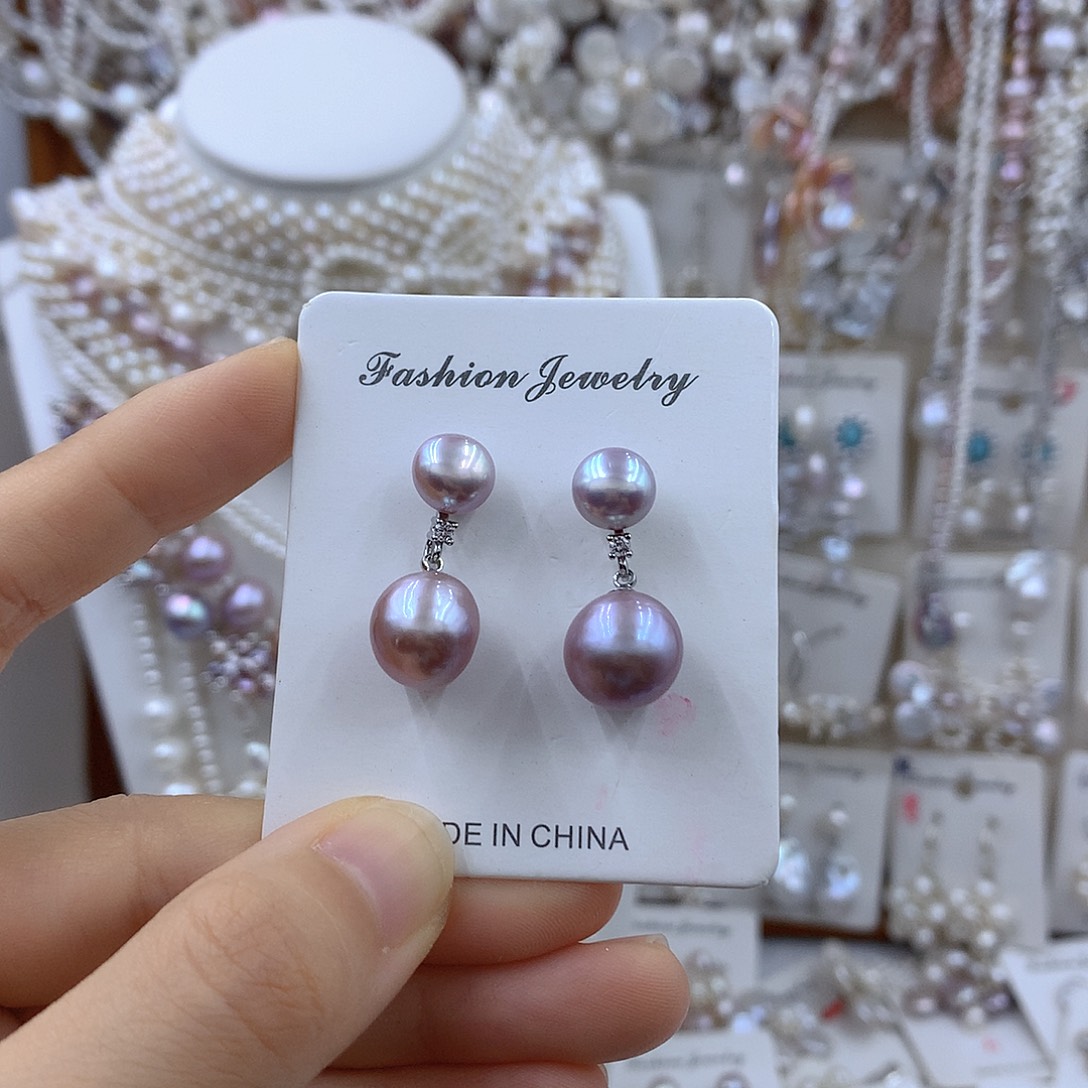 银S925镶嵌淡水珍珠项链耳饰