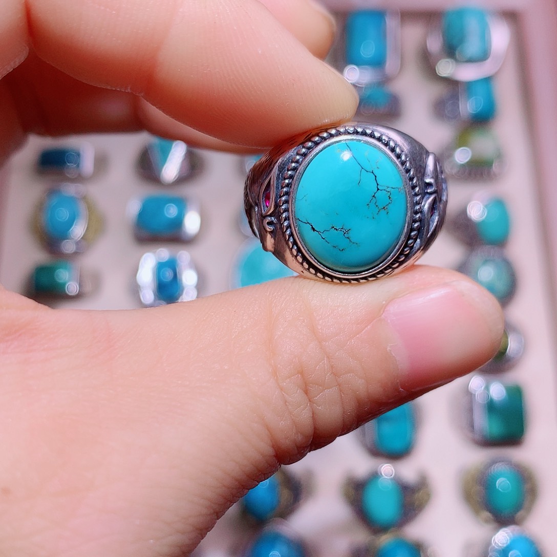 绿松石银S925镶嵌颈饰