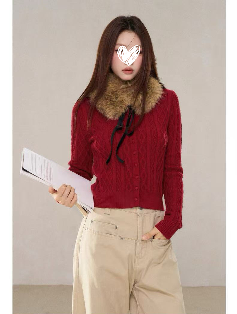 韩系慵懒开衫毛衣女冬季新款