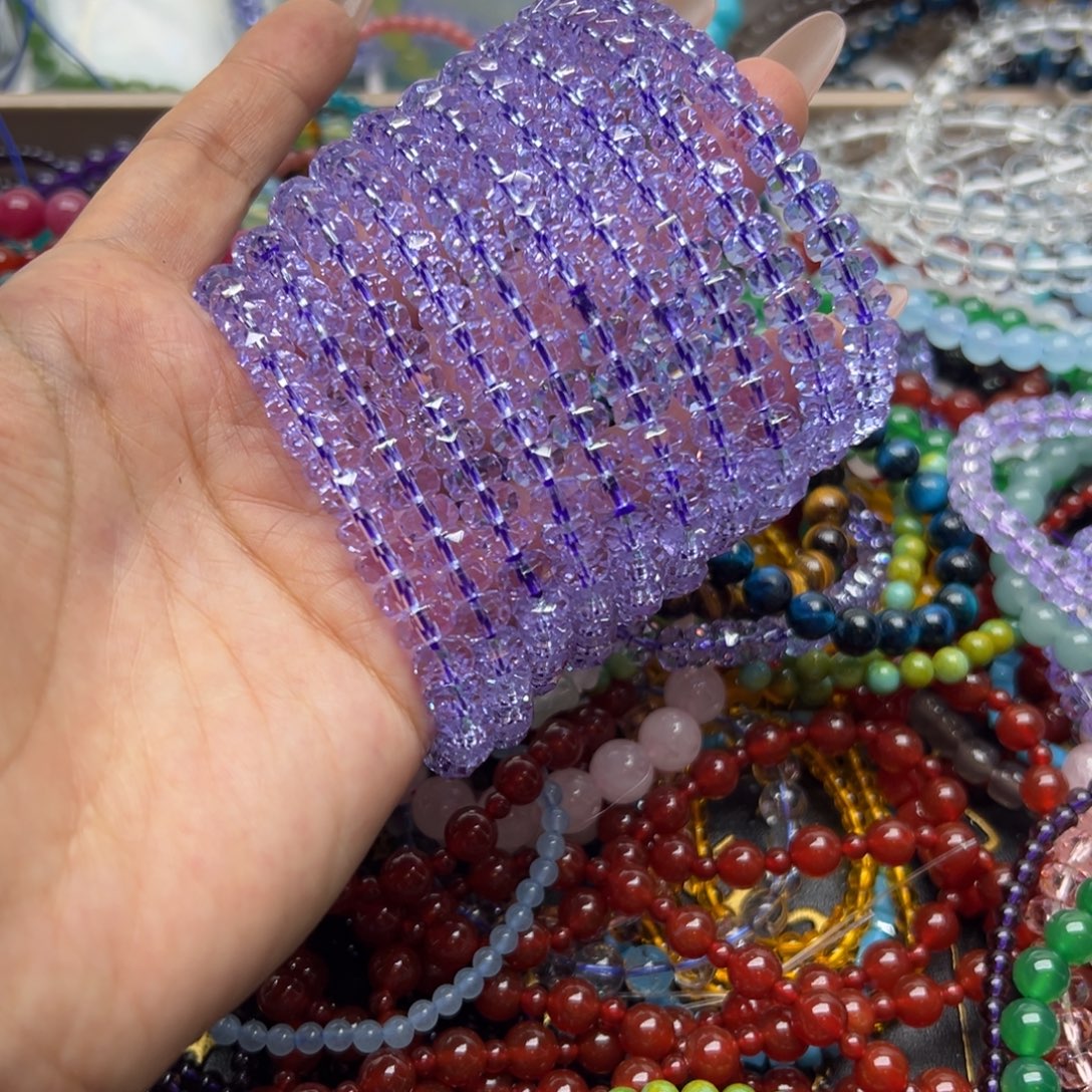 烟晶未镶嵌手链紫切