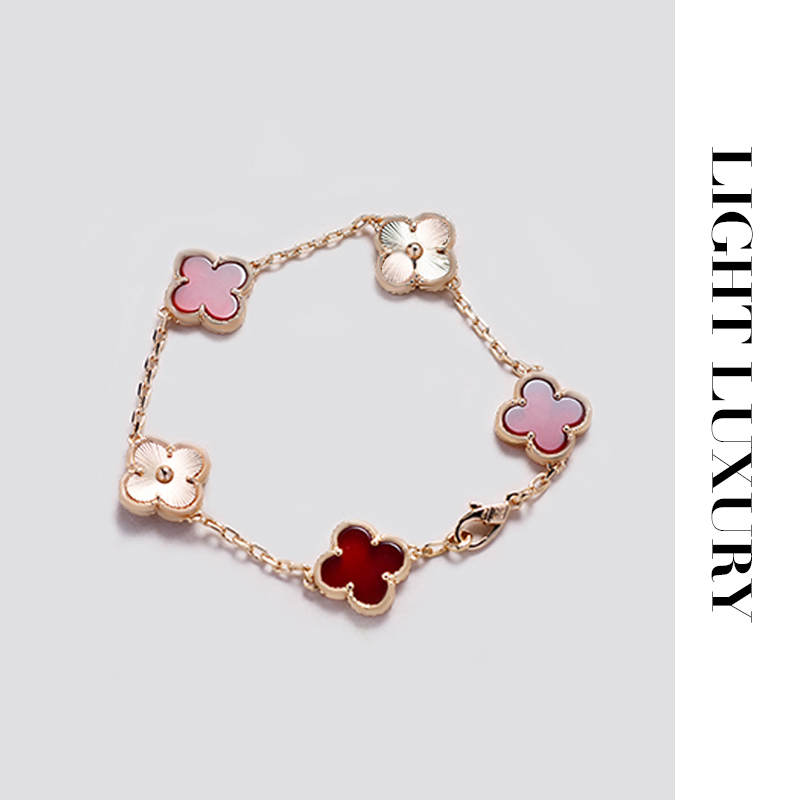 合金手链  【V金工艺】  四叶草手链 气质 百搭