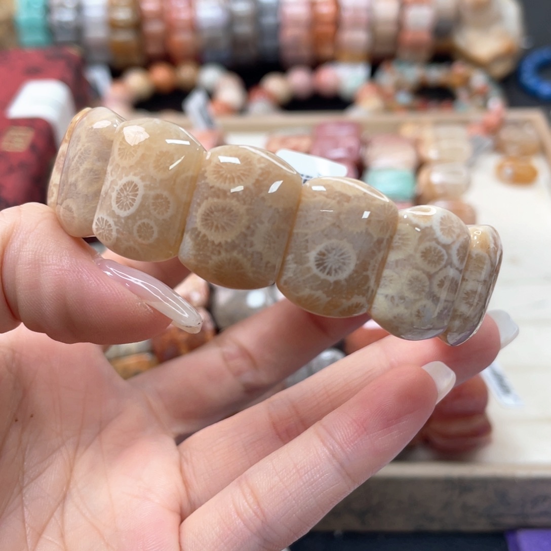 硅化珊瑚（珊瑚玉）手链未镶嵌?***猪276