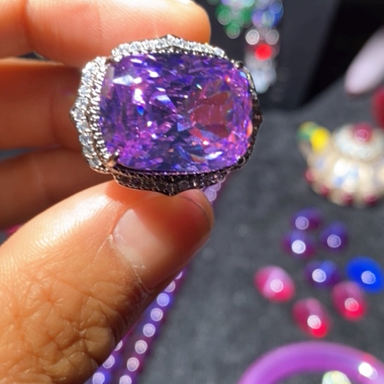 红宝石戒指银S925镶嵌