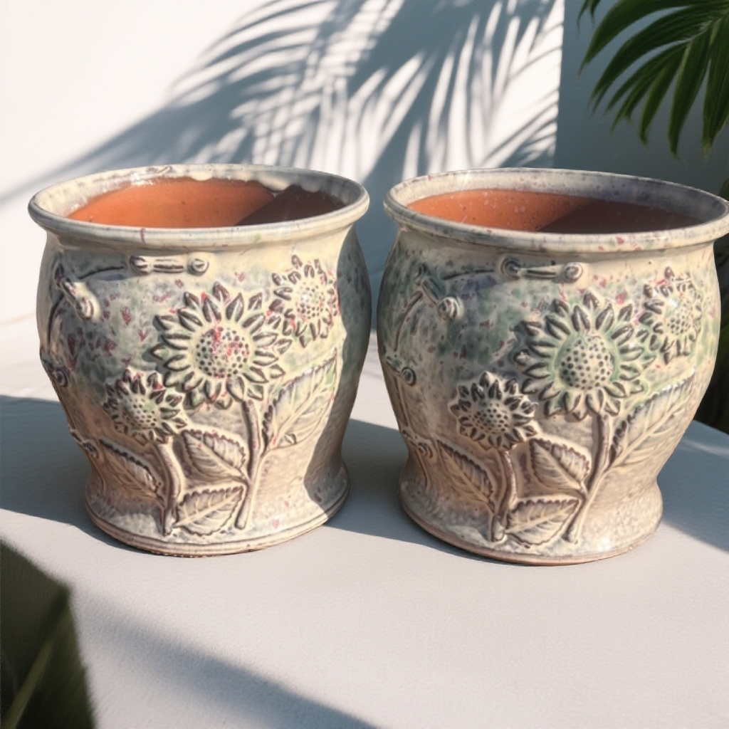 040高度20厘米口径20粗陶透气大口径花盆适合多肉三角梅室