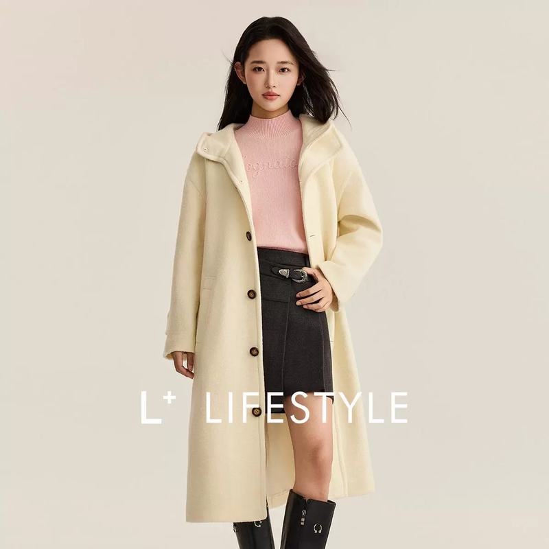 【谷邦L+lifestyle】连帽长款大衣 L3481568