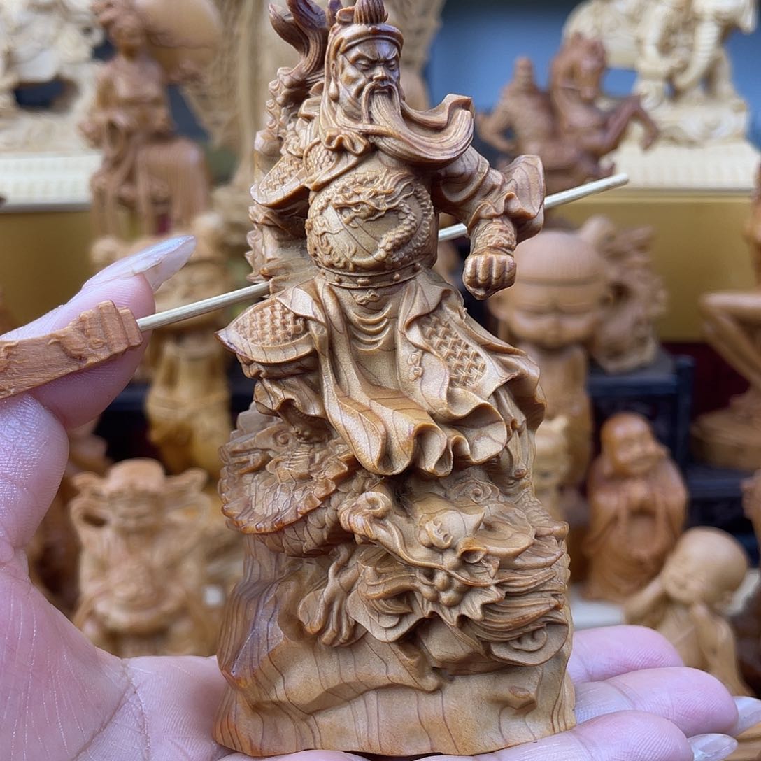 柏木太行柏木御龙关公高12cm