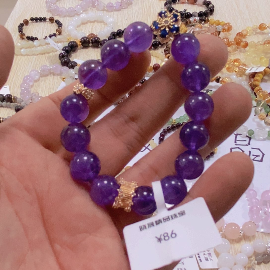 烟晶手链合金大卡乌拉圭带花的