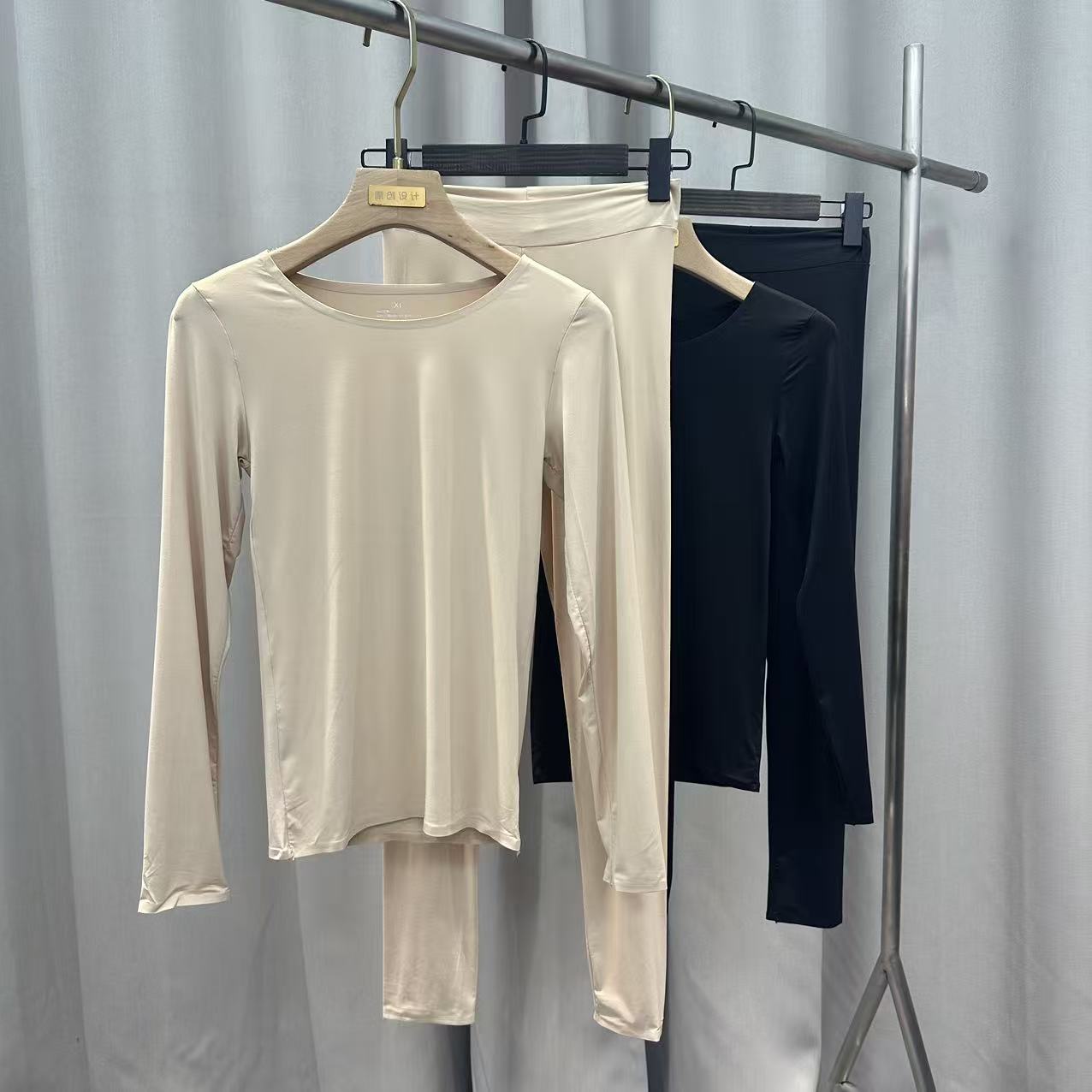 T00女士桦树补水衣秋冬粉底液内衣薄款保暖套装女装