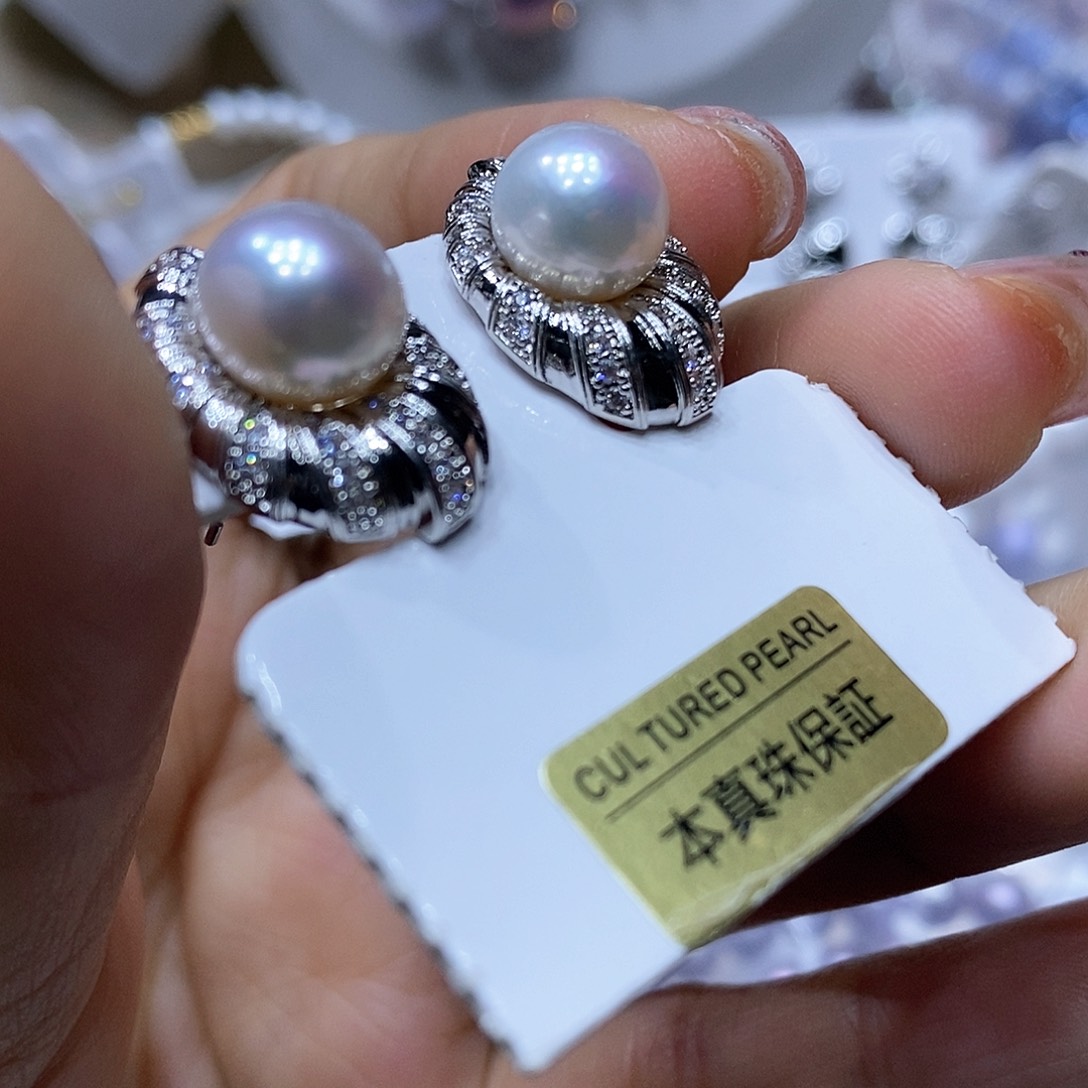 淡水珍珠吊坠银S925镶嵌