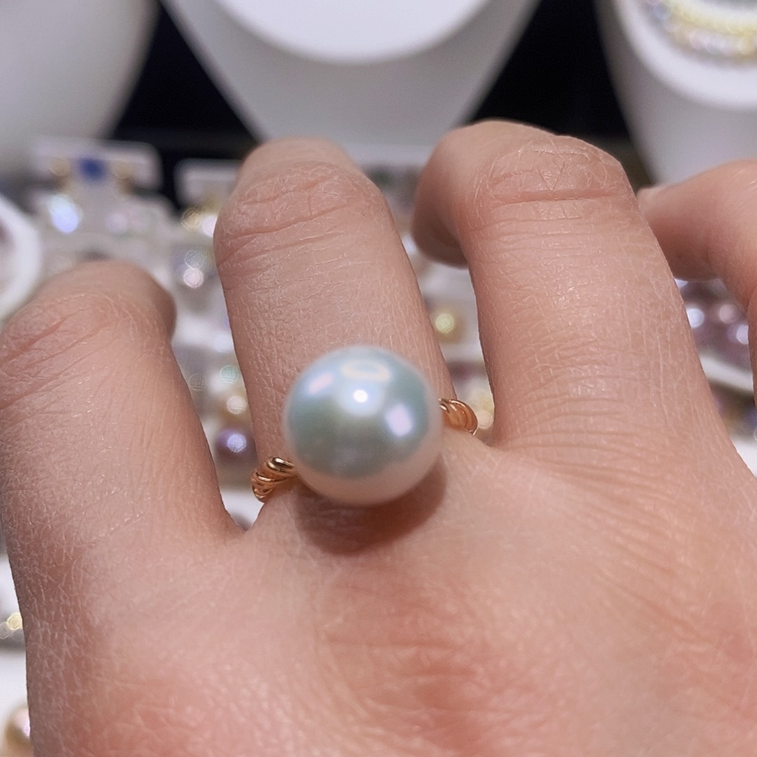 淡水珍珠戒指银S925镶嵌