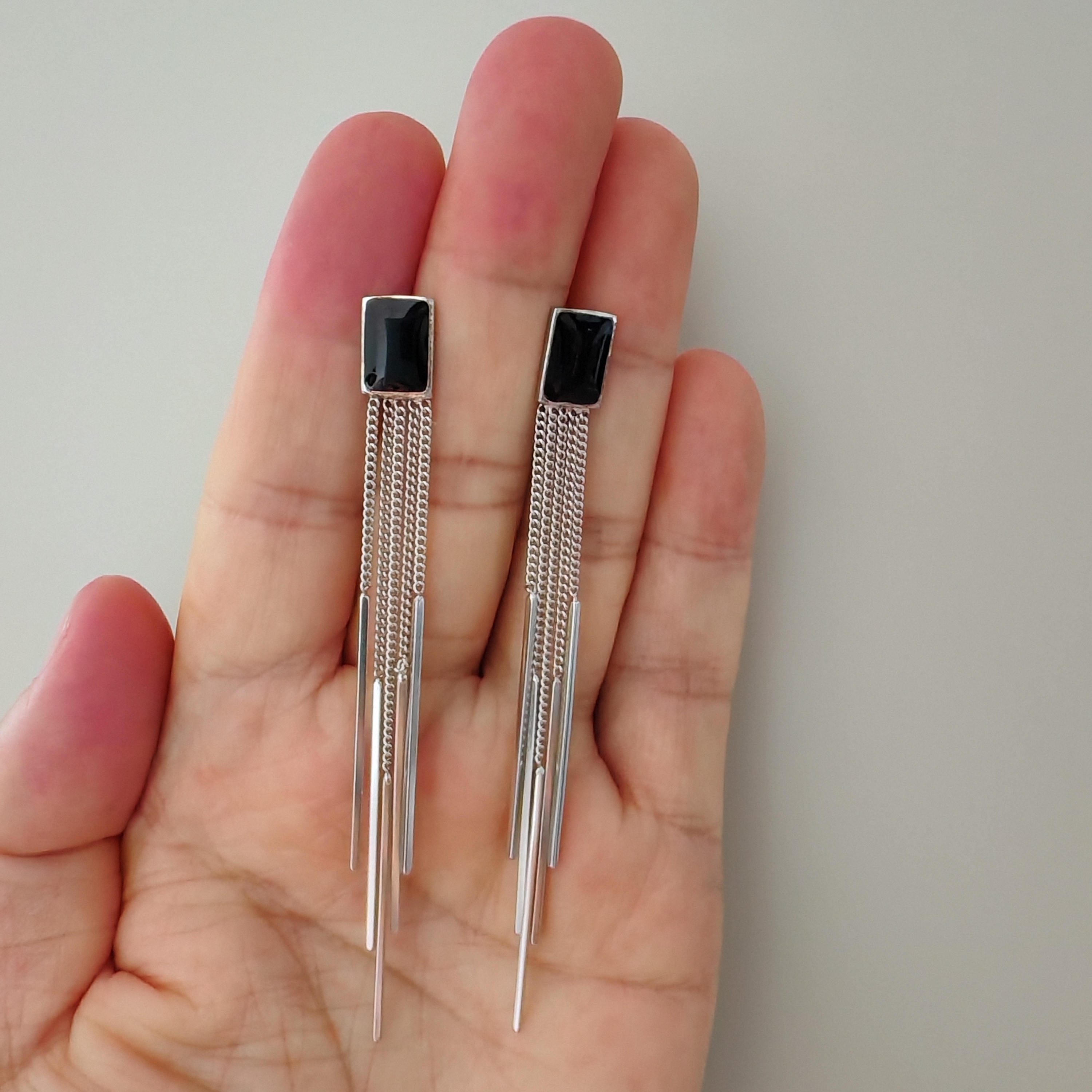 925银耳饰 【Qarlighach】Manaw koz纯银黑色韩版欧美