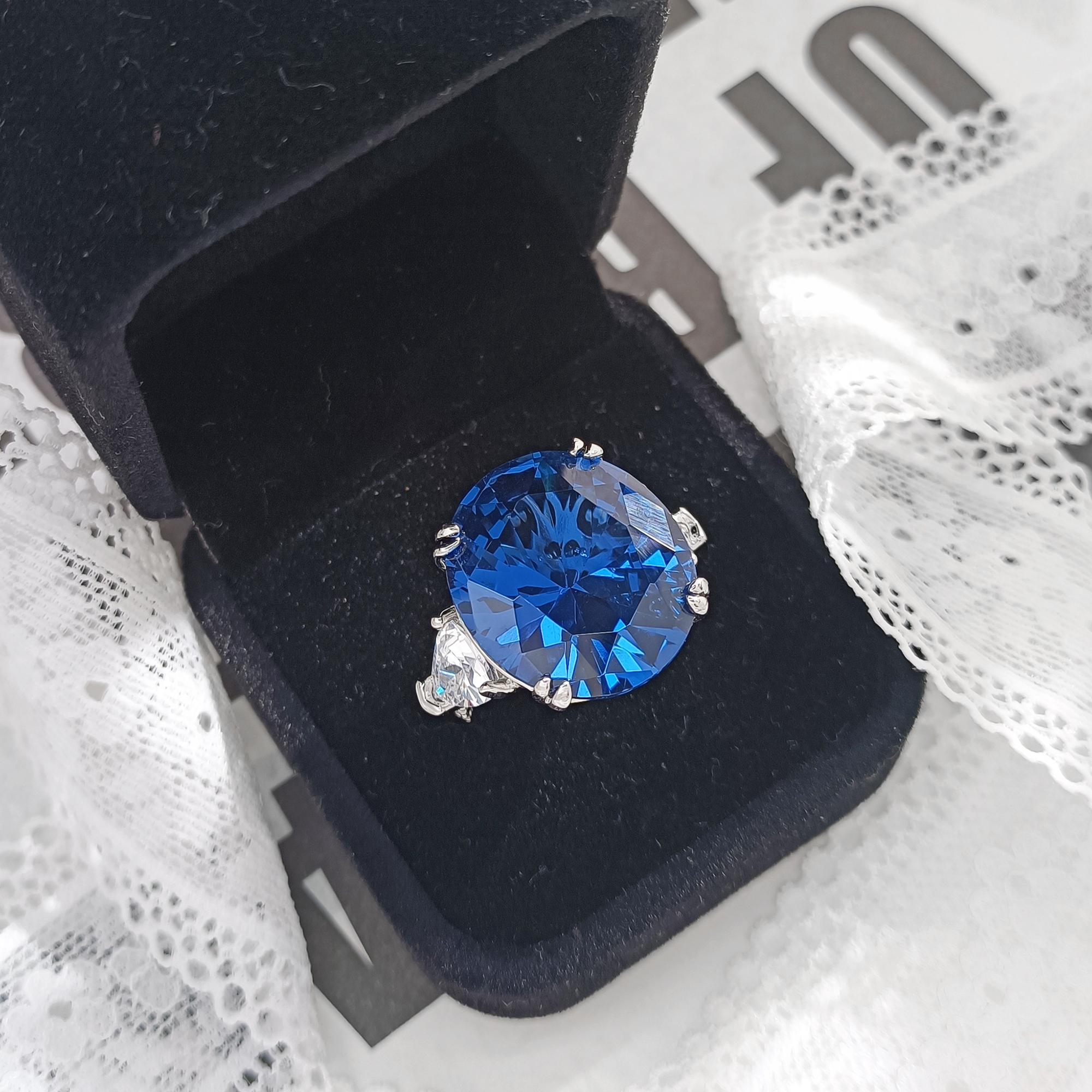 铜合金合成锆石戒指 WHSM-002794【澜心映月】戒指精致欧美时尚气质