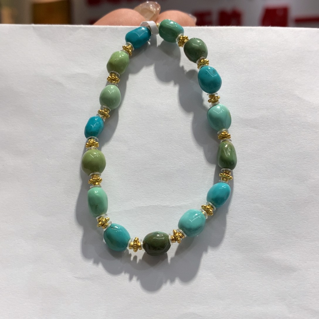 绿松石单圈银S925镶嵌