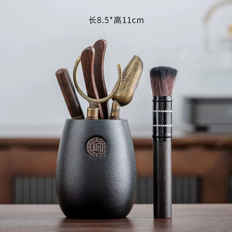 黑陶中国风茶道六君子（茶道五君子配件+茶道桶）