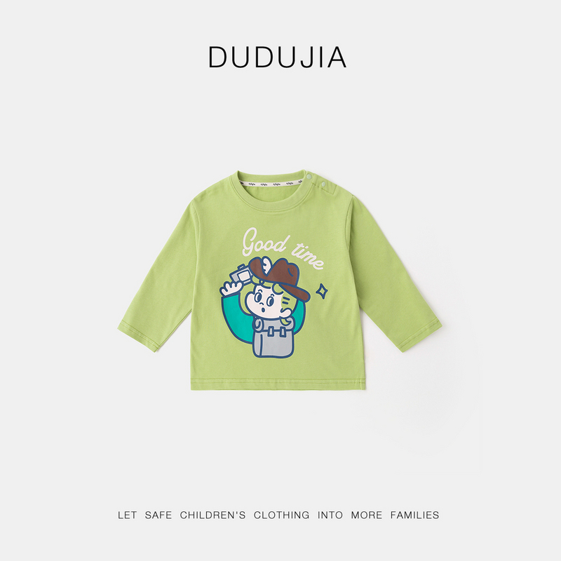 儿童棉长袖T恤嘟嘟家男童上衣宝宝衣服女童春装潮T5ATX117
