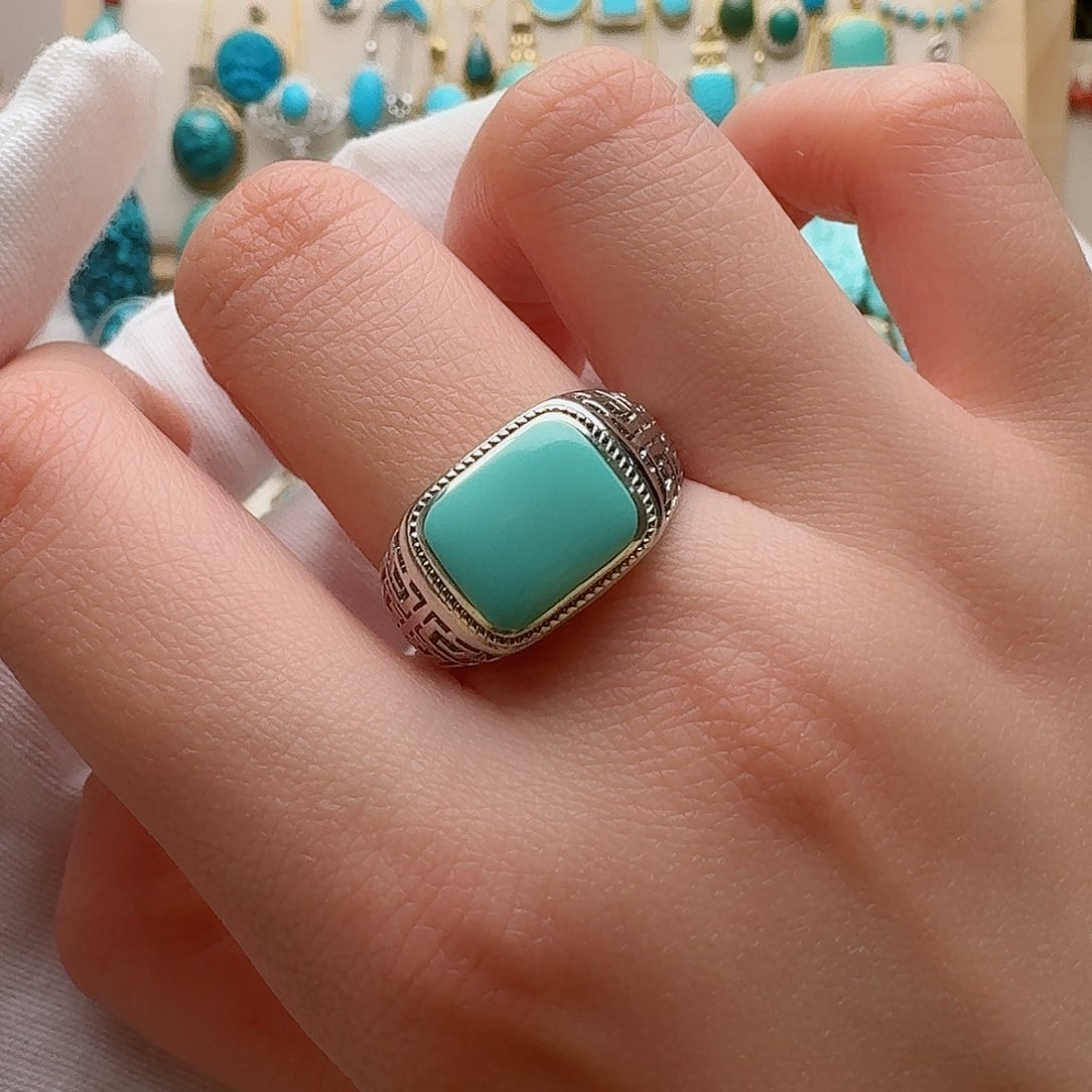 绿松石珠宝奇石银S925镶嵌