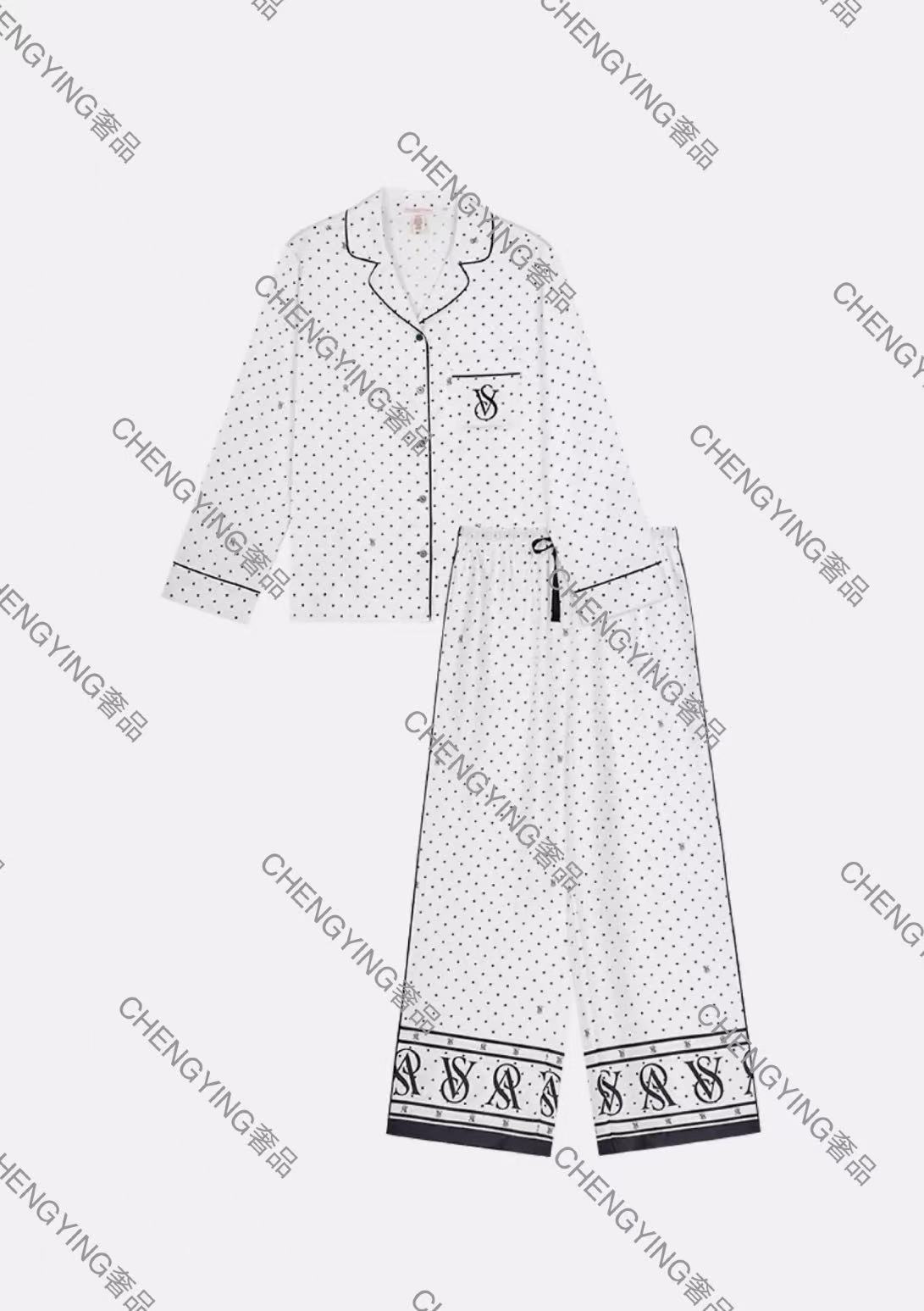 波点加厚海岛绒睡衣女士秋冬季加绒保暖珊瑚绒家居服