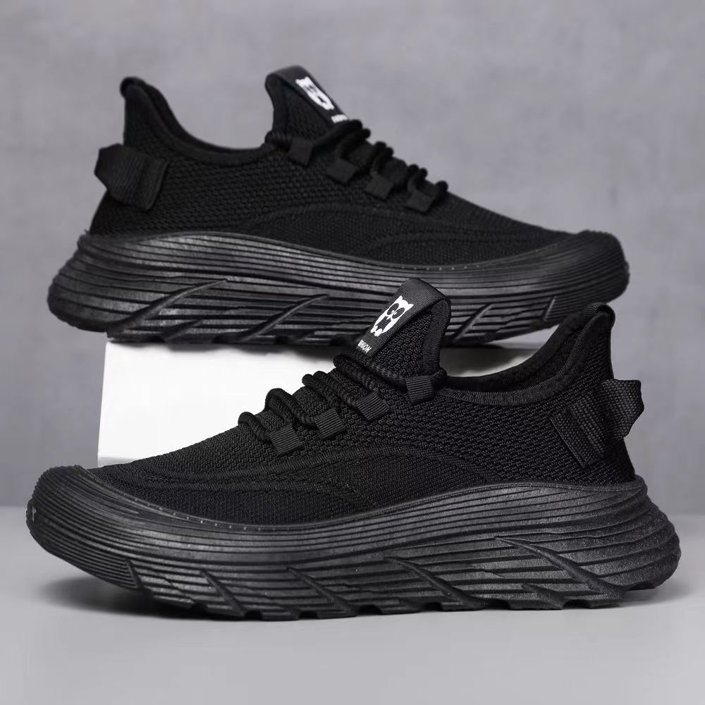 2025新款秋季休闲运动板鞋男士脚蹬厚底耐磨透气青春时尚休闲男鞋