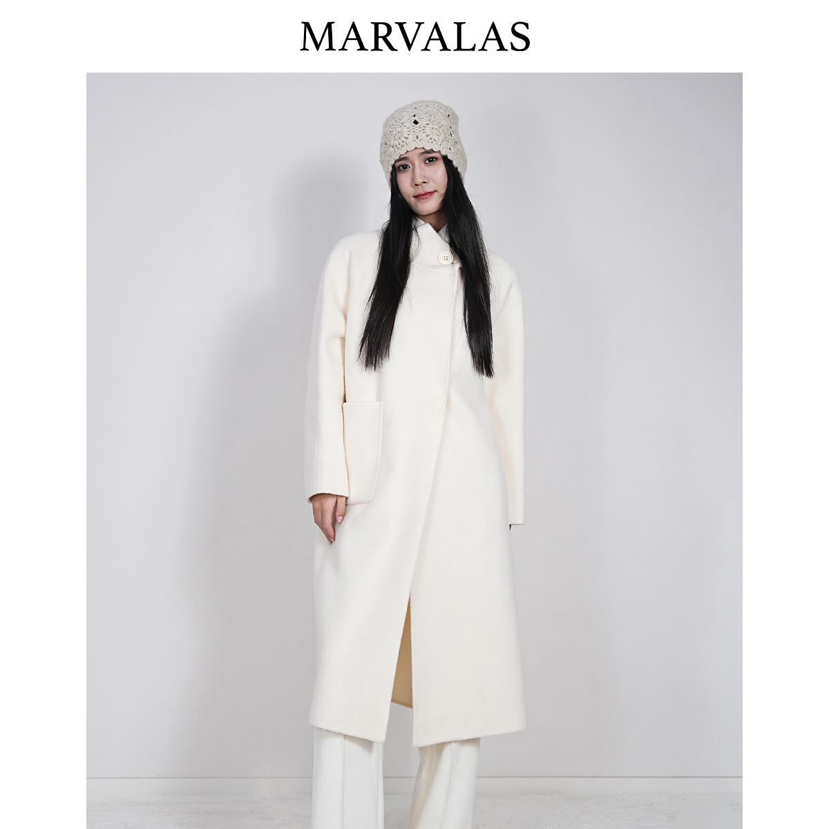 【粉丝专属】绒毛呢外套2025冬季新款时尚气质一粒扣绵羊毛大衣