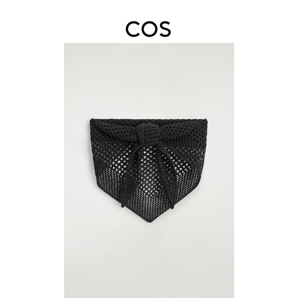 COS女士 网眼针织三角围巾黑色2025秋季新品1284320003