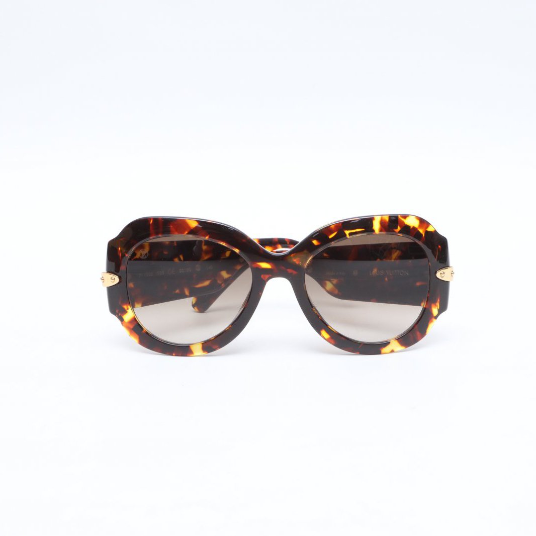 99新 LouisVuitton/路易威登 小花攀攀棕色 金色 徽标Logo 墨镜