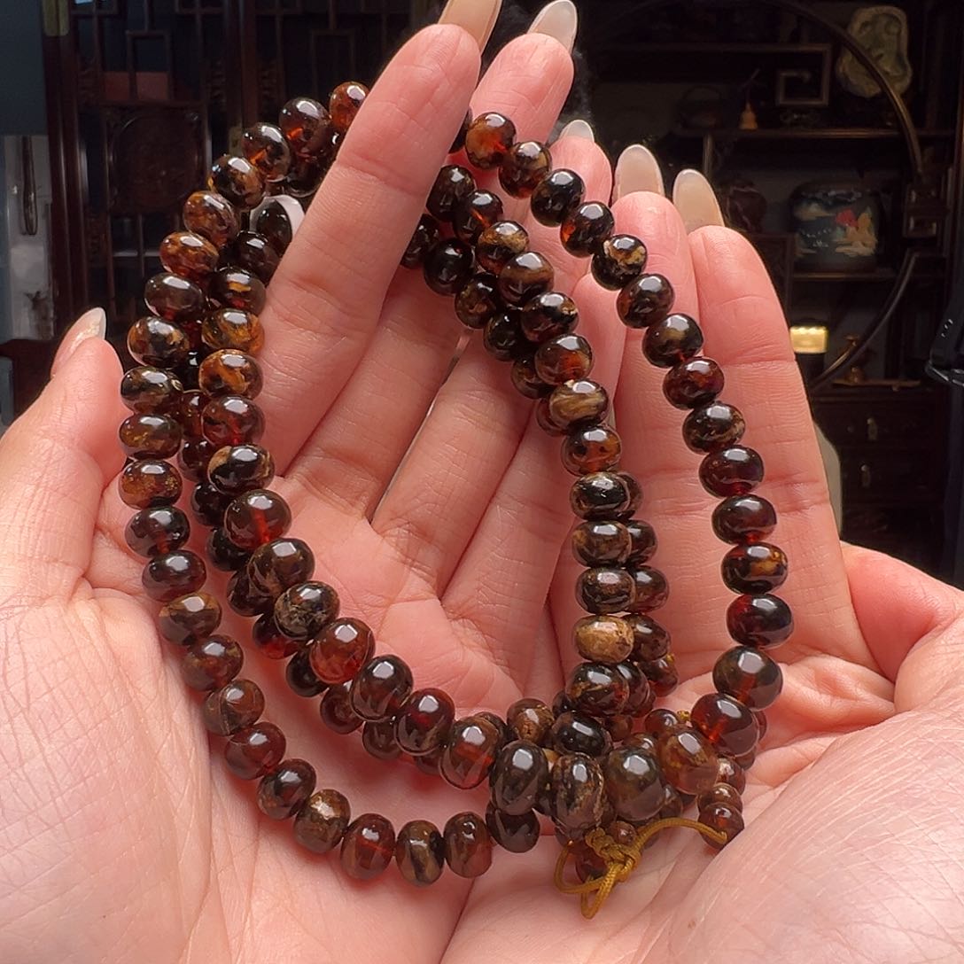 琥珀裸石未镶嵌抚顺琥珀20345。8mm