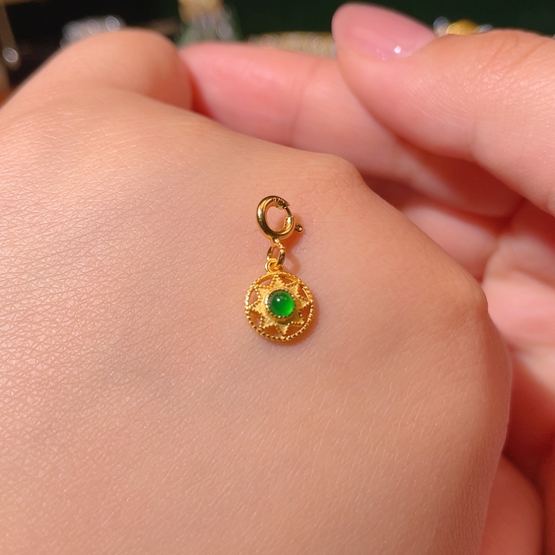 翡翠吊坠(不含链)银S925镶嵌