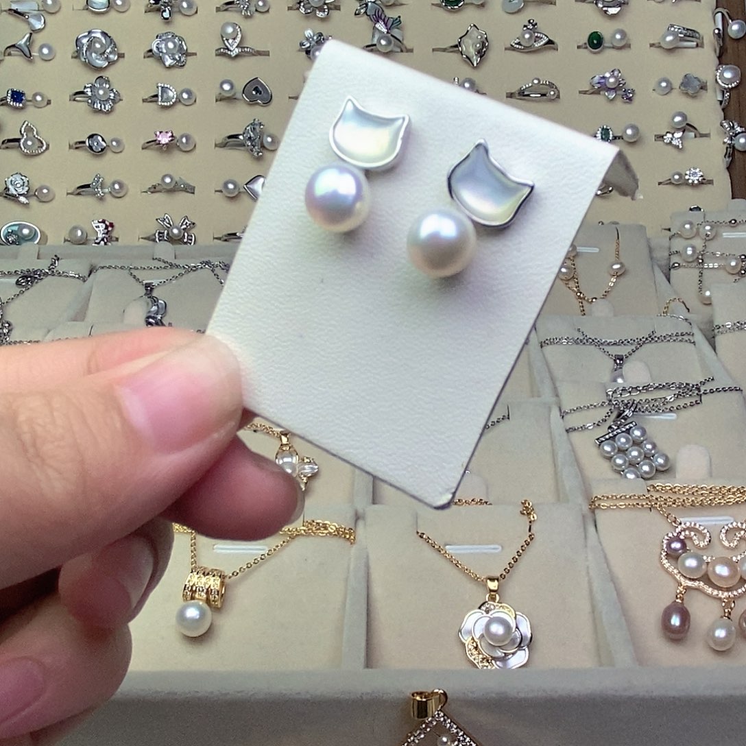 耳饰淡水珍珠银S925镶嵌