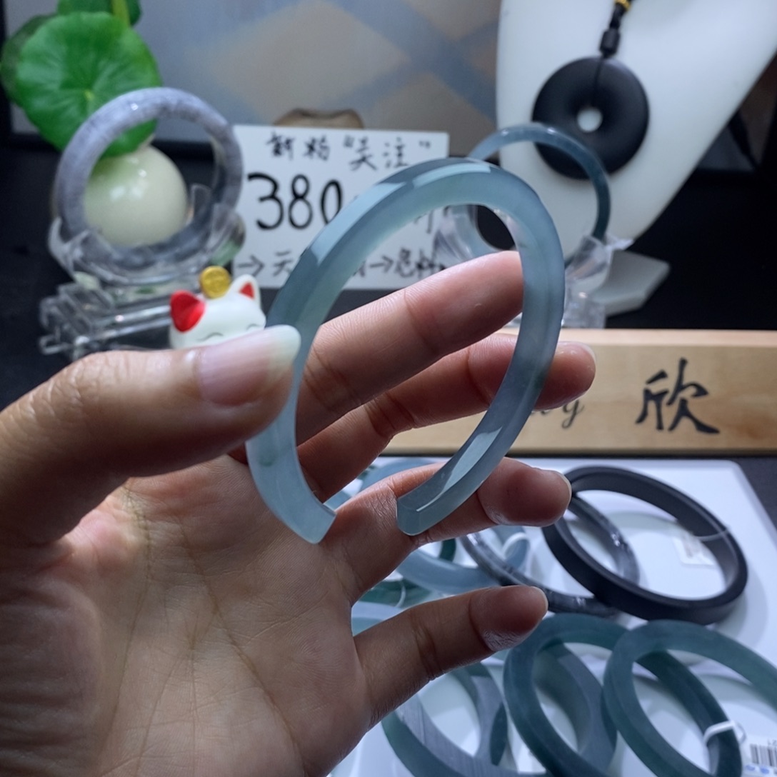 定制翡翠未镶嵌成品买断钻切天空蓝56