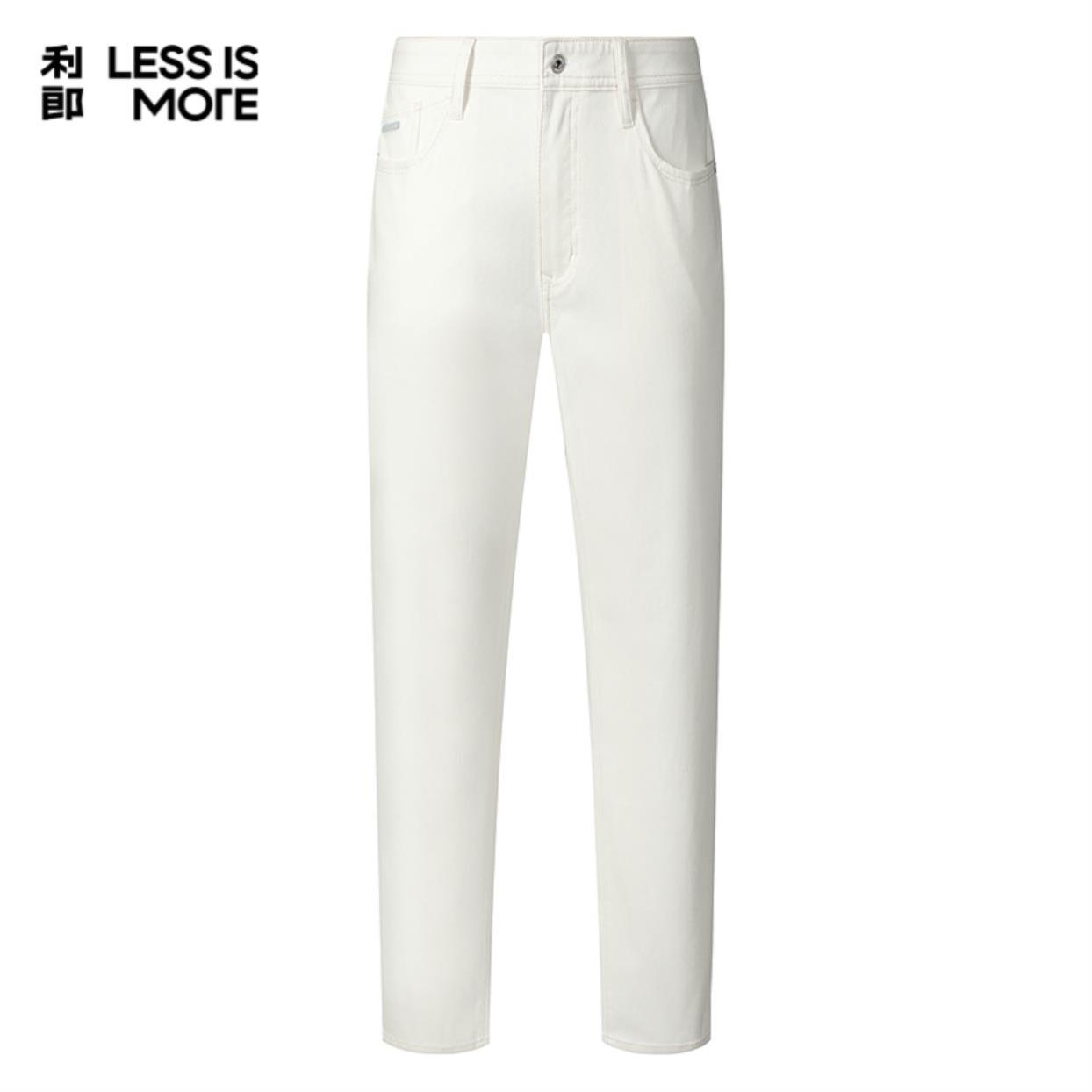 【舒适简约】利郎男士百搭时尚白色中腰小脚秋冬牛仔长裤ol牛仔裤