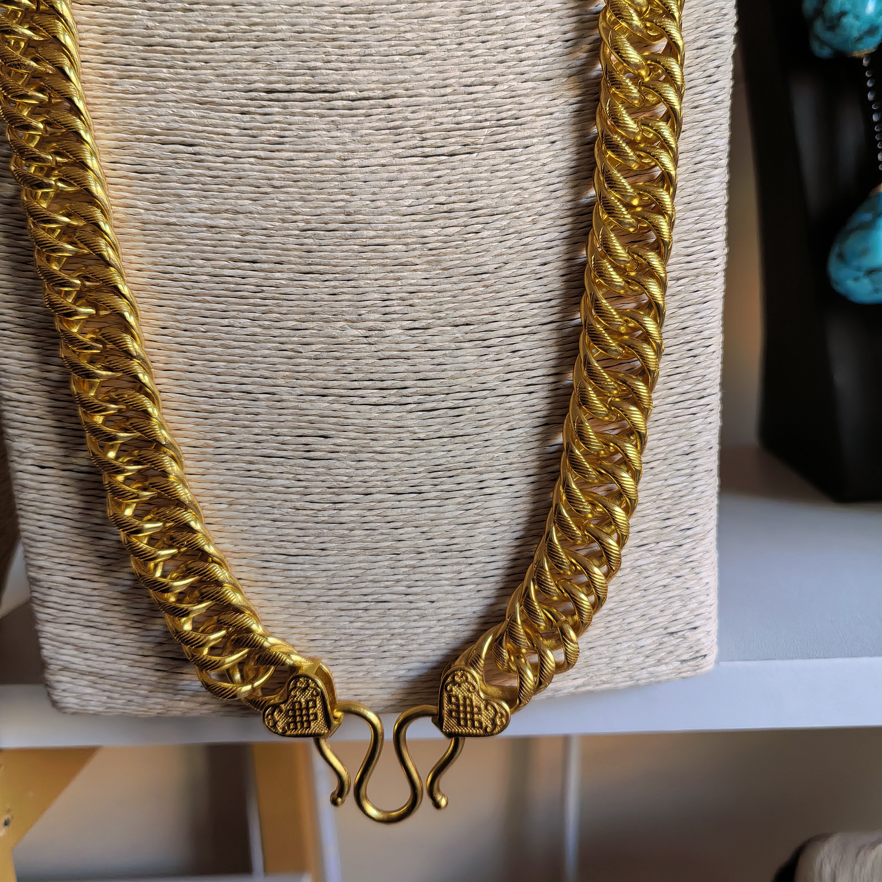 黄铜项链 黄铜镀金老板项链 时尚大气经典男女款卡14长度90公分