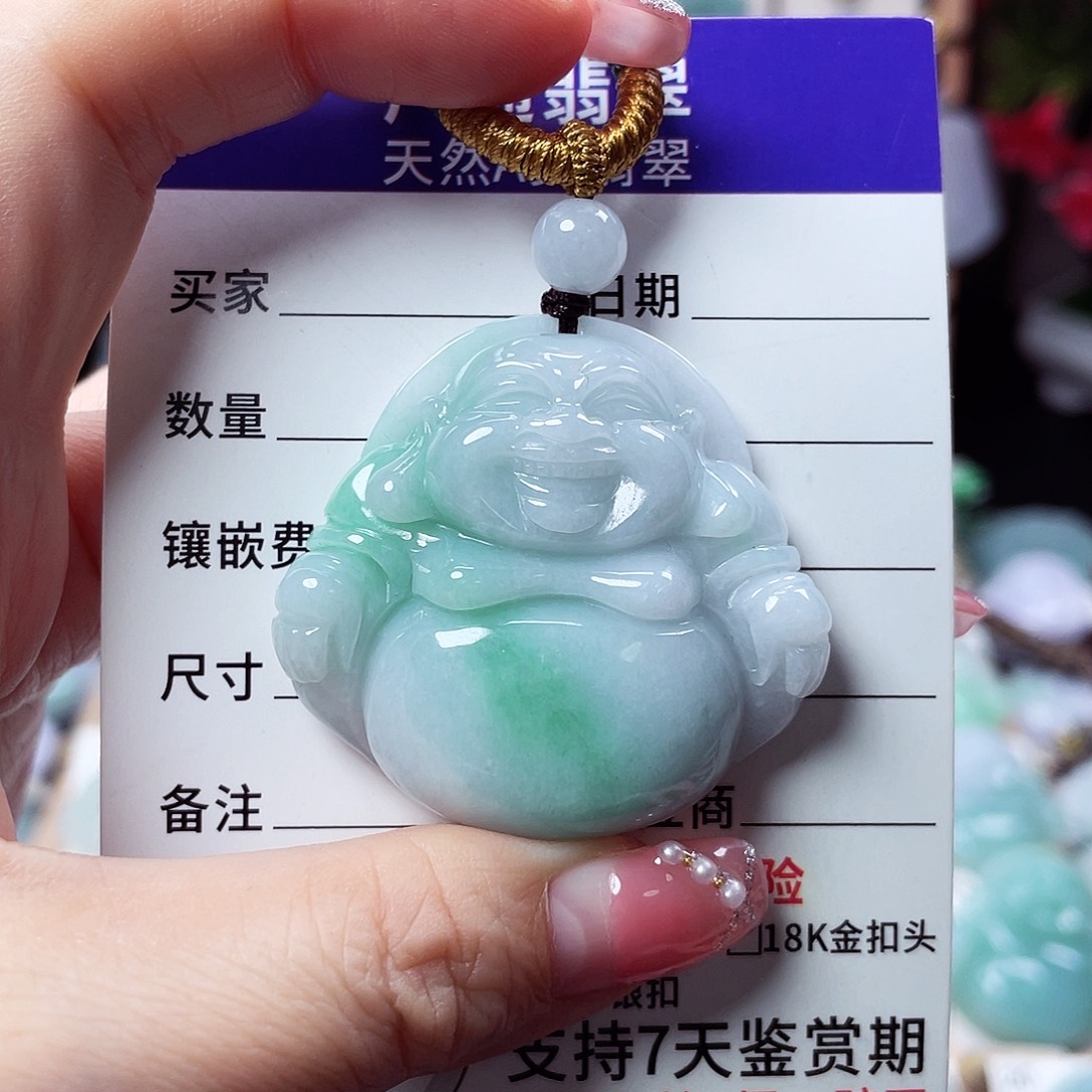 翡翠未镶嵌颈饰佛公09