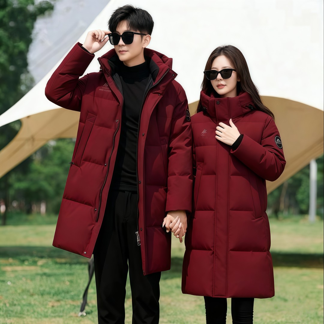 男女同款中长款情侣装加厚大码防风运动保暖宽松棉衣派克服潮外套