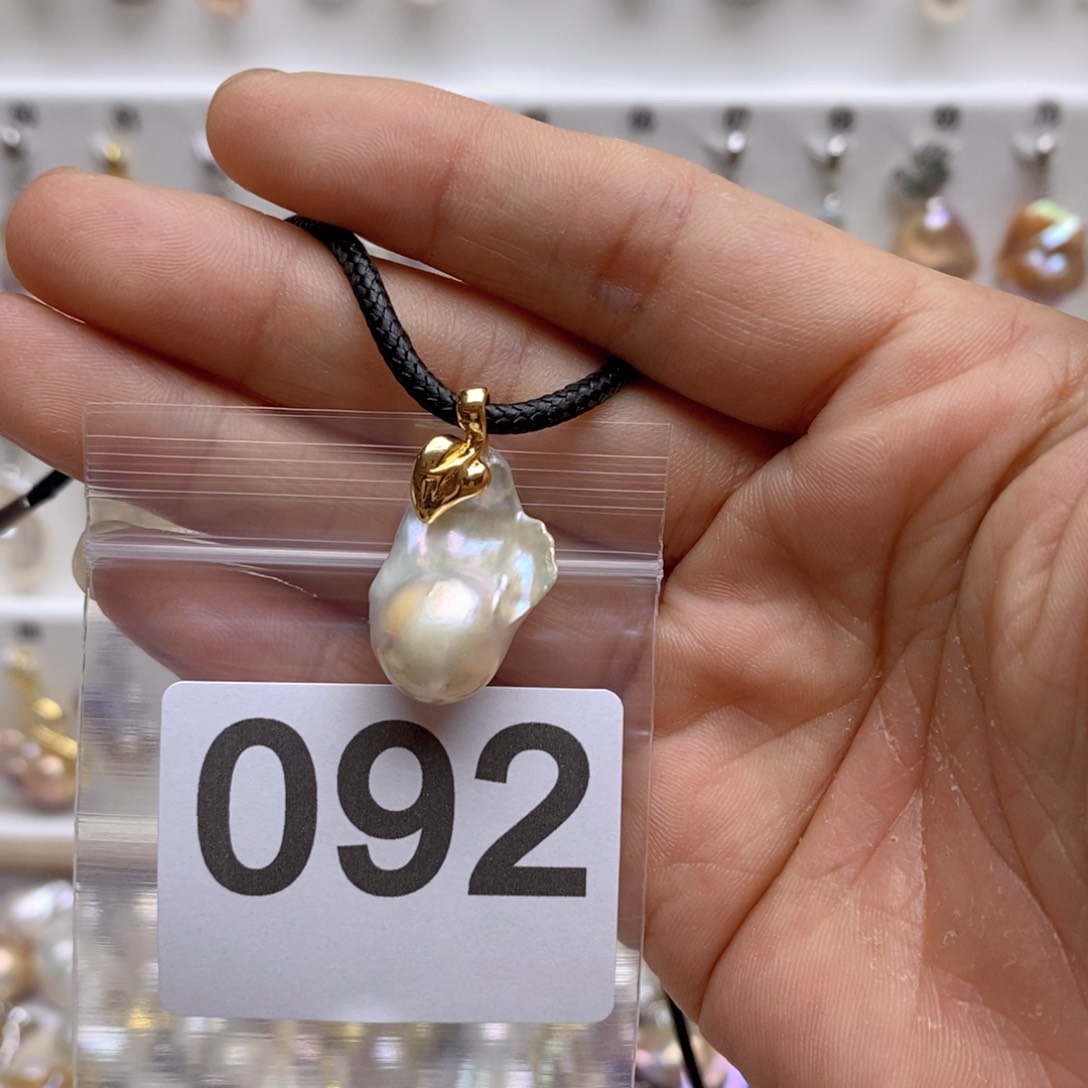 淡水珍珠颈饰银S925镶嵌92