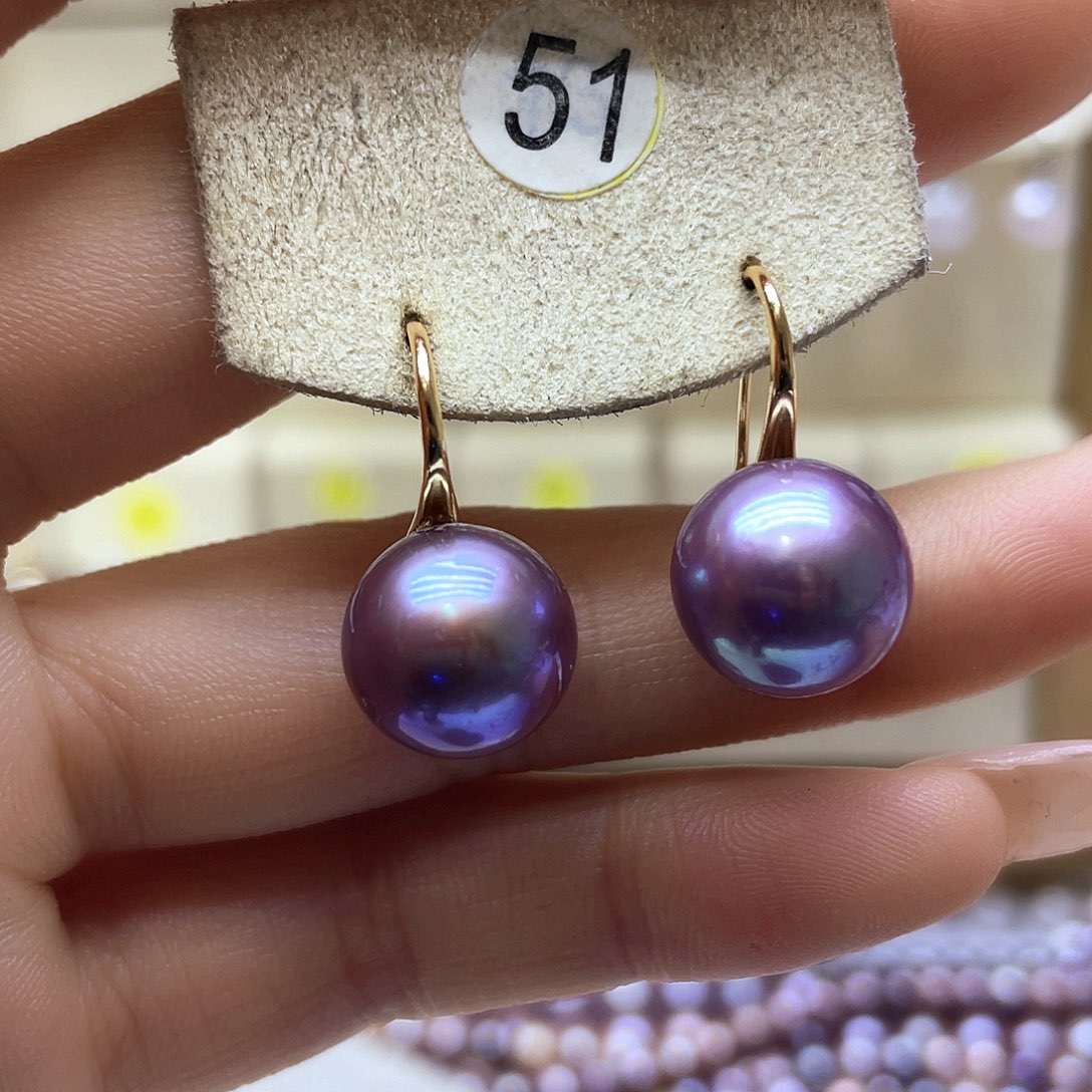 淡水珍珠耳饰银S925镶嵌