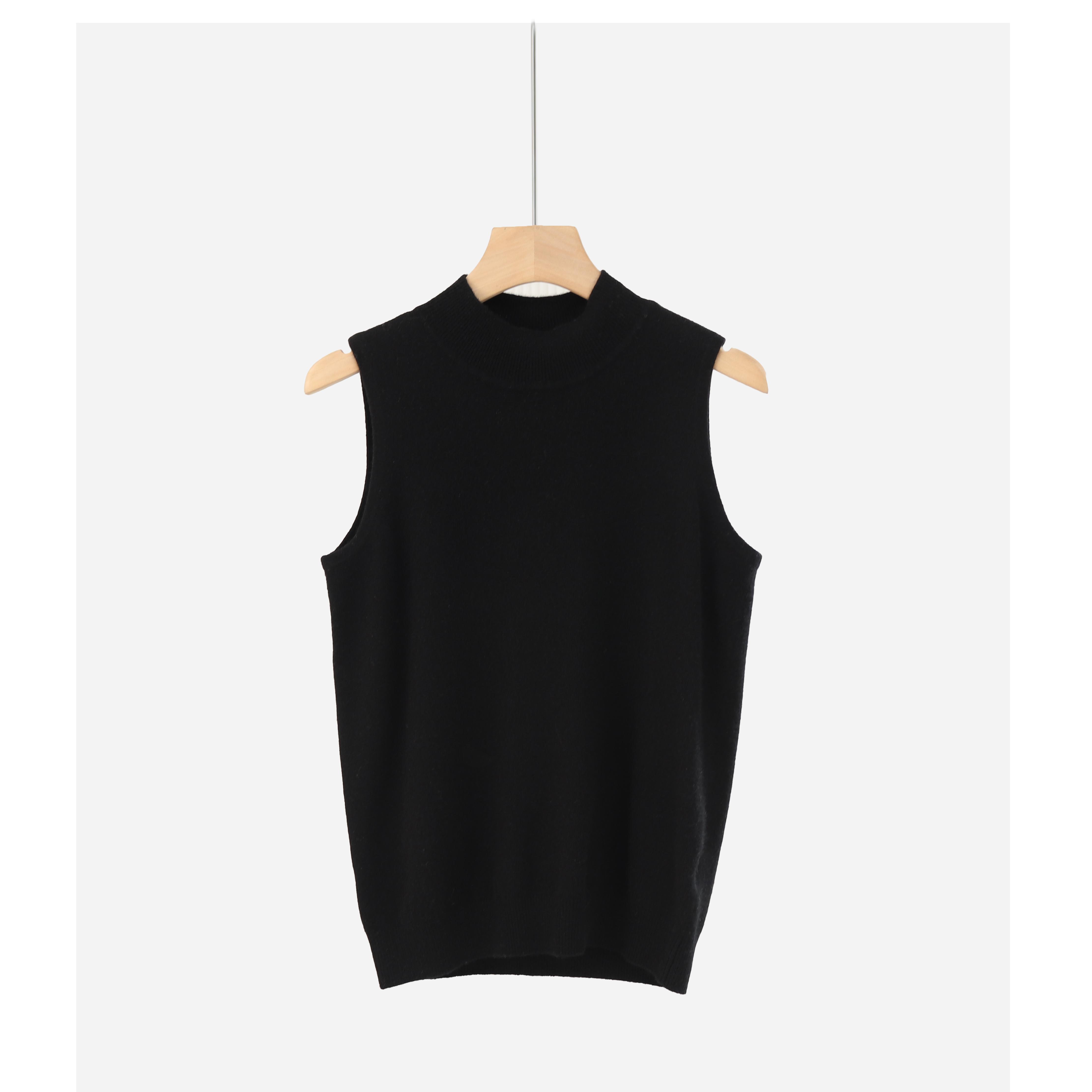 【万能搭】女士高领无袖纯色打底针织背心RLW882-002